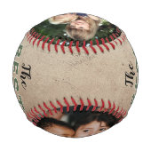 素朴パーソナライズされた最高のパパ写真父の日 野球ボール (裏面)