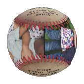 素朴パーソナライズされた最高のパパ写真父の日 野球ボール (正面)