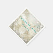 素朴パーソナライズされた結婚のナプキン スタンダードカクテルナプキン (角)