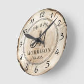 素朴パーソナライズされた結婚の新婚 ラウンド壁時計 (傾斜)