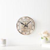 素朴パーソナライズされた結婚の新婚 ラウンド壁時計 (ホーム)