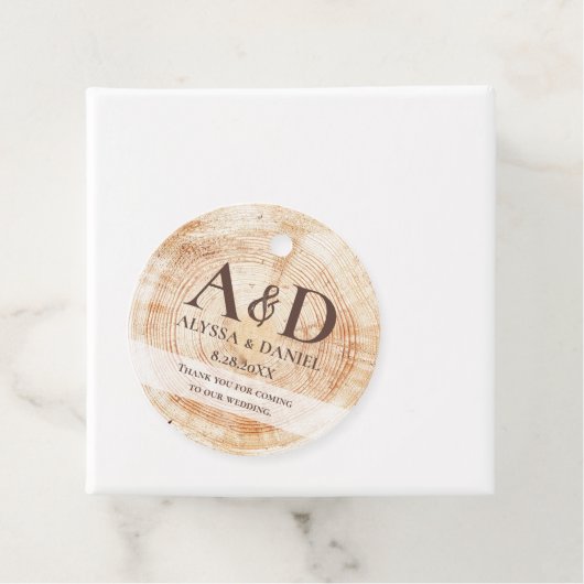 素朴パーソナライズされた結婚モノグラム フェイバータグ (インサイチュ)