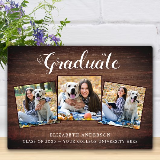 素朴パーソナライズされた院写真コラージュのプラーク フォトプラーク