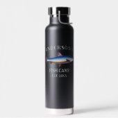 素朴パーソナライズされた魚釣り ウォーターボトル (左面)