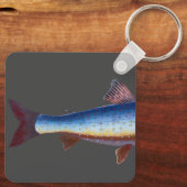 素朴パーソナライズされた魚釣り キーホルダー (裏面)