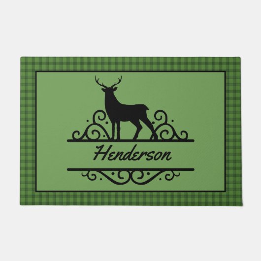 素朴パーソナライズされた鹿 ドアマット (正面)