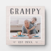 素朴パーソナライズされたGrampy Grandpa写真 フォトプラーク (正面)