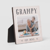 素朴パーソナライズされたGrampy Grandpa写真 フォトプラーク (正面)
