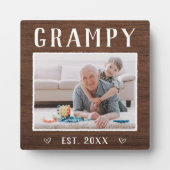 素朴パーソナライズされたGrampy Grandpa写真 フォトプラーク (正面)