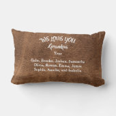 素朴パーソナライズされたGrandpa Grandkidsの写真名 ランバークッション (裏面)