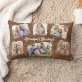 素朴パーソナライズされたGrandpa Grandkidsの写真名 ランバークッション (ブランケット)