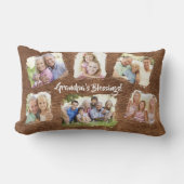 素朴パーソナライズされたGrandpa Grandkidsの写真名 ランバークッション (正面)