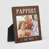 素朴パーソナライズされたPappeous Grandpa写真 フォトプラーク (正面)