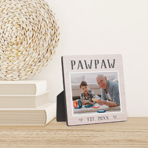 素朴パーソナライズされたPawpaw Grandpa写真 フォトプラーク
