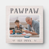 素朴パーソナライズされたPawpaw Grandpa写真 フォトプラーク (正面)