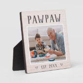 素朴パーソナライズされたPawpaw Grandpa写真 フォトプラーク (正面)