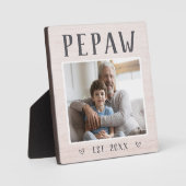 素朴パーソナライズされたPepaw Grandpa写真 フォトプラーク (正面)