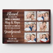 素朴パーソナライズされたPhoto Collage祖父母 フォトプラーク (正面)