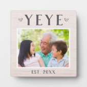 素朴パーソナライズされたYeye Grandpa写真 フォトプラーク (正面)