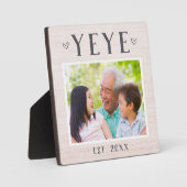 素朴パーソナライズされたYeye Grandpa写真 フォトプラーク (正面)