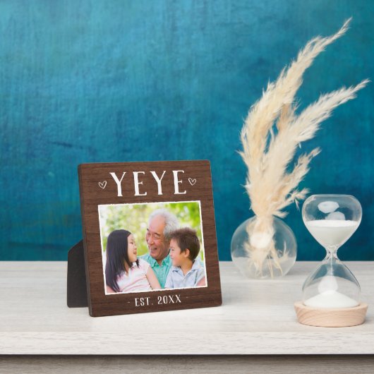 素朴パーソナライズされたYeye Grandpa写真 フォトプラーク (インサイチュ)