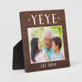 素朴パーソナライズされたYeye Grandpa写真 フォトプラーク (正面)