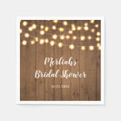 素朴パーティーライツフェイクウッドお祝い スタンダードカクテルナプキン (正面)