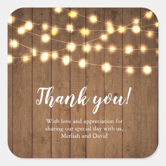 素朴パーティーラフェイクイツウッドサンキュー スクエアシール (正面)