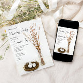 素朴パーティー白玉子のネスティングシャワー 招待状