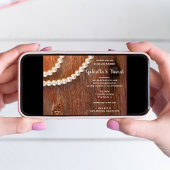 素朴パールスバーンウッドカントリーウェディング招待状 招待状