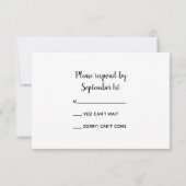 素朴パールスバーンウッドカントリーウェディングRSVP 出欠カード (裏面)