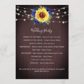 素朴ヒマワリが青いフローラ縁どの結婚数 プログラム (裏面)