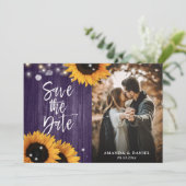 素朴ヒマワリの木の紫結婚の写真 セーブザデート (スタンド正面)