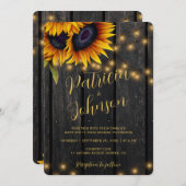 素朴ヒマワリはバ結婚ン・ウッドを照らす 招待状 (正面/裏面)