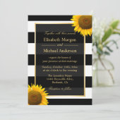 素朴ヒマワリストライプの結婚ズ 招待状 (スタンド正面)