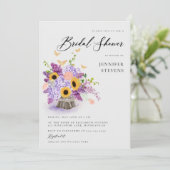 素朴ヒマワリモダンブライダルシャワー 招待状 (スタンド正面)
