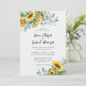 素朴ヒマワリユーカリフローラ結婚ズ 招待状 (スタンド正面)