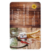 素朴ヒマワリ写真結婚式招待状 マグネット (縦)