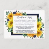 素朴ヒマワリ海軍バラの結婚安全衛生 エンクロージャーカード (正面)