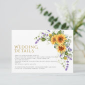 素朴ヒマワリ結婚とラベンダーの詳細 エンクロージャーカード (スタンド正面)