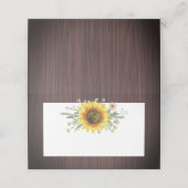 素朴ヒマワリ結婚ウッド プレイスカード (外部開封)