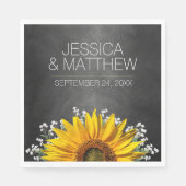 素朴ヒマワリ結婚カルボード スタンダードランチョンナプキン (正面)