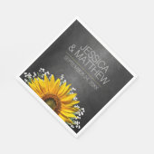素朴ヒマワリ結婚カルボード スタンダードランチョンナプキン (角)