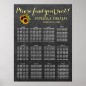 素朴ヒマワリ結婚シャルボード座席表 ポスター (正面)