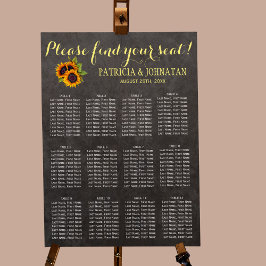 素朴ヒマワリ結婚シャルボード座席表 ポスター