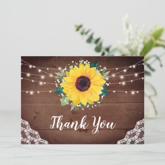 素朴ヒマワリ結婚ス サンキューカード (スタンド正面)