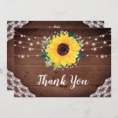 素朴ヒマワリ結婚ス サンキューカード (正面/裏面)
