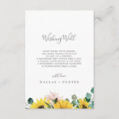 素朴ヒマワリ結婚ユーカリの願い エンクロージャーカード (正面)