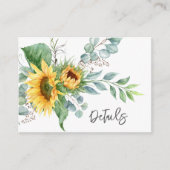 素朴ヒマワリ結婚ユーカリ詳細 エンクロージャーカード (正面)