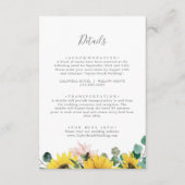 素朴ヒマワリ結婚ユーカリ詳細 エンクロージャーカード (正面)